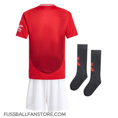 Manchester United Replik Heimtrikot Kinder 2024-25 Kurzarm (+ Kurze Hosen)